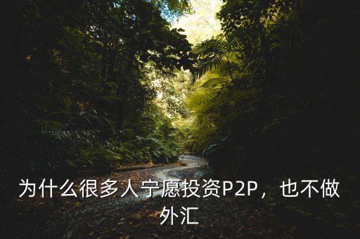為什么很多人寧愿投資P2P，也不做外匯