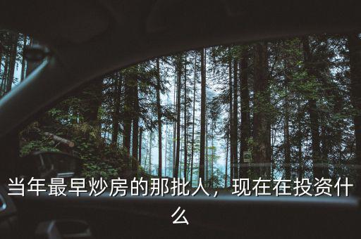 當(dāng)年最早炒房的那批人，現(xiàn)在在投資什么