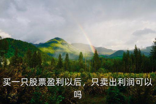 買一只股票盈利以后，只賣出利潤可以嗎