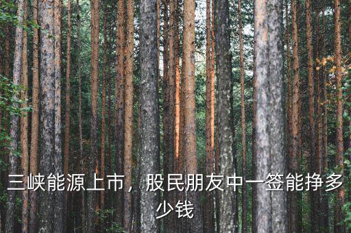 三峽能源上市，股民朋友中一簽?zāi)軖甓嗌馘X