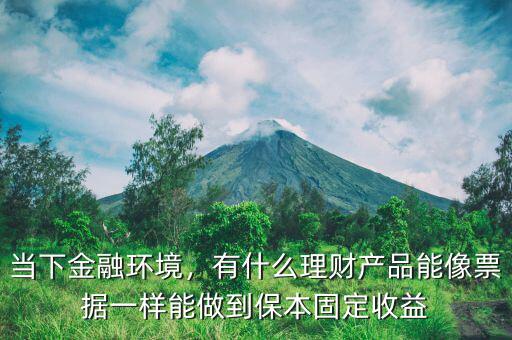 當下金融環(huán)境，有什么理財產(chǎn)品能像票據(jù)一樣能做到保本固定收益