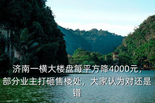 濟(jì)南一橫大樓盤每平方降4000元，部分業(yè)主打砸售樓處，大家認(rèn)為對還是錯
