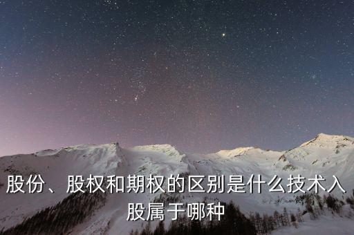 股份、股權(quán)和期權(quán)的區(qū)別是什么技術(shù)入股屬于哪種