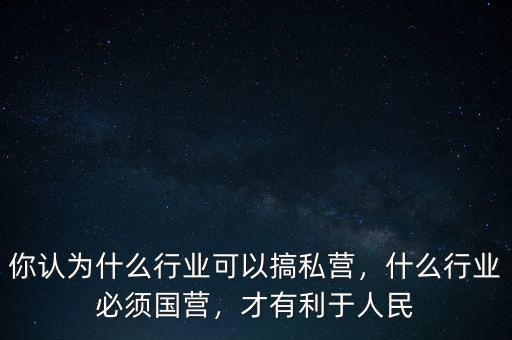 你認(rèn)為什么行業(yè)可以搞私營(yíng)，什么行業(yè)必須國(guó)營(yíng)，才有利于人民
