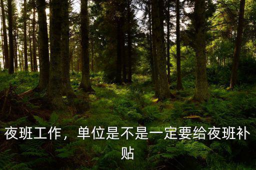 夜班工作，單位是不是一定要給夜班補(bǔ)貼