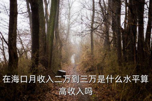 在?？谠率杖攵f到三萬是什么水平算高收入嗎