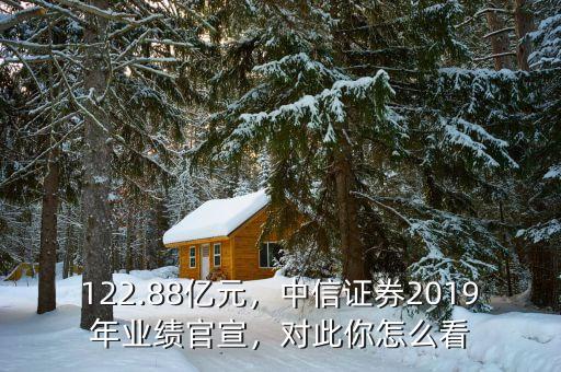 122.88億元，中信證券2019年業(yè)績(jī)官宣，對(duì)此你怎么看