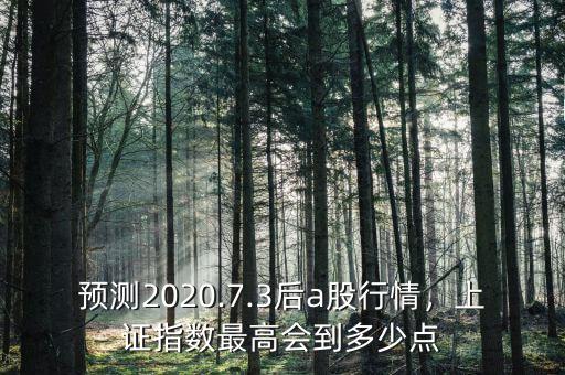 預(yù)測(cè)2020.7.3后a股行情，上證指數(shù)最高會(huì)到多少點(diǎn)