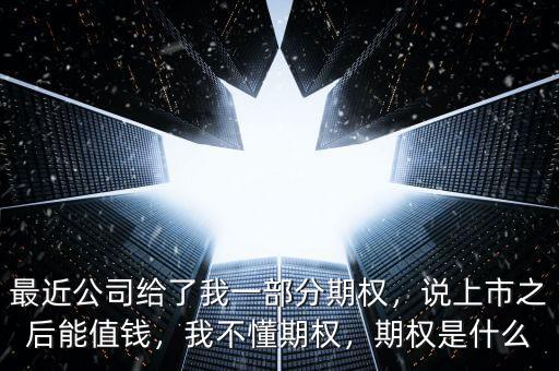 最近公司給了我一部分期權，說上市之后能值錢，我不懂期權，期權是什么