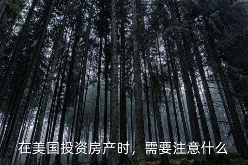 在美國投資房產(chǎn)時，需要注意什么