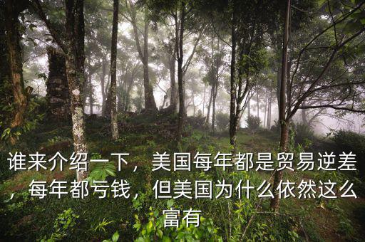 誰來介紹一下，美國每年都是貿(mào)易逆差，每年都虧錢，但美國為什么依然這么富有