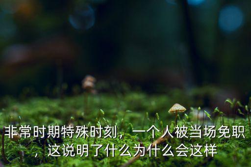 非常時(shí)期特殊時(shí)刻，一個(gè)人被當(dāng)場(chǎng)免職，這說明了什么為什么會(huì)這樣