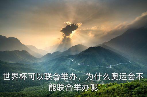 世界杯可以聯(lián)合舉辦，為什么奧運(yùn)會(huì)不能聯(lián)合舉辦呢