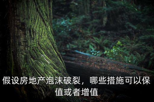 假設(shè)房地產(chǎn)泡沫破裂，哪些措施可以保值或者增值