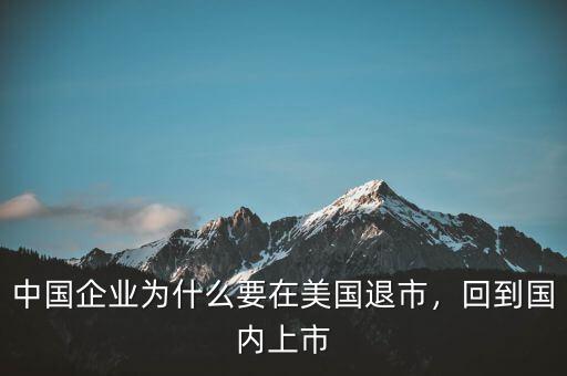 中國(guó)企業(yè)為什么要在美國(guó)退市，回到國(guó)內(nèi)上市