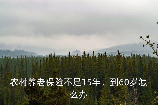 農(nóng)村養(yǎng)老保險(xiǎn)不足15年，到60歲怎么辦