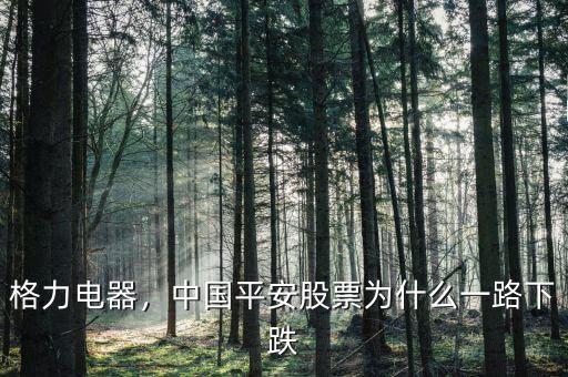 格力電器，中國(guó)平安股票為什么一路下跌