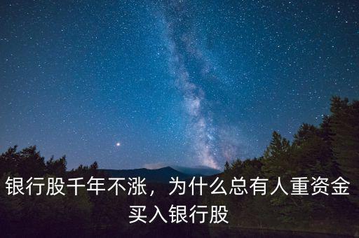 銀行股千年不漲，為什么總有人重資金買入銀行股