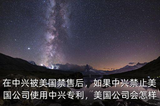 在中興被美國禁售后，如果中興禁止美國公司使用中興專利，美國公司會怎樣