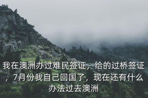 我在澳洲辦過難民簽證，給的過橋簽證，7月份我自己回國(guó)了，現(xiàn)在還有什么辦法過去澳洲