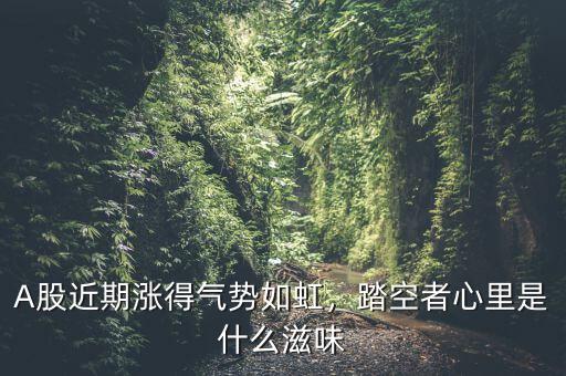 A股近期漲得氣勢(shì)如虹，踏空者心里是什么滋味