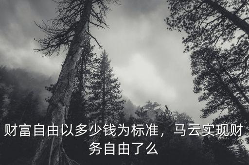 財(cái)富自由以多少錢為標(biāo)準(zhǔn)，馬云實(shí)現(xiàn)財(cái)務(wù)自由了么