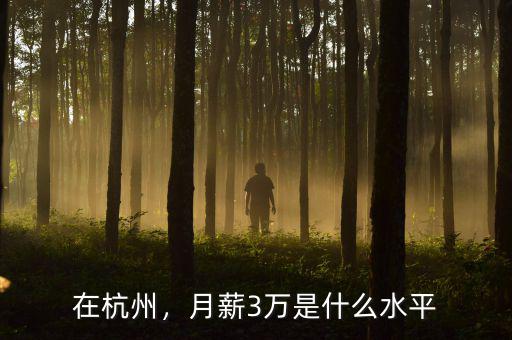 在杭州，月薪3萬是什么水平