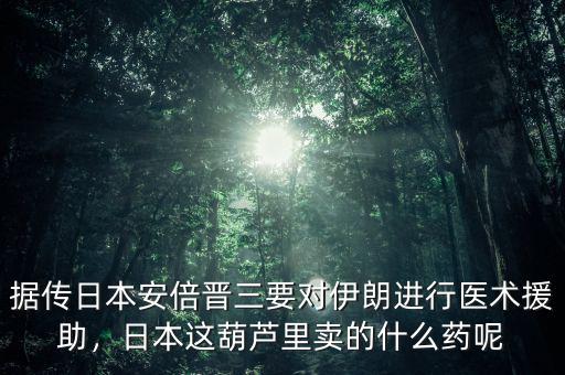 據(jù)傳日本安倍晉三要對(duì)伊朗進(jìn)行醫(yī)術(shù)援助，日本這葫蘆里賣的什么藥呢