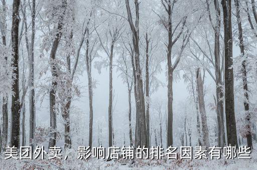 美團(tuán)外賣，影響店鋪的排名因素有哪些