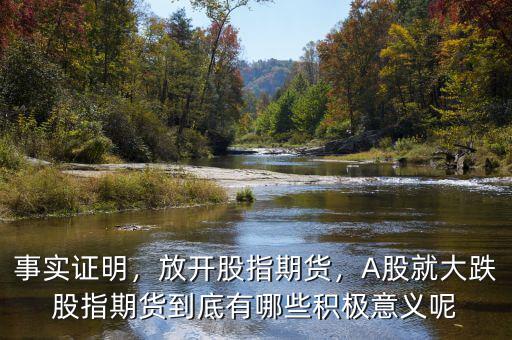 事實(shí)證明，放開(kāi)股指期貨，A股就大跌股指期貨到底有哪些積極意義呢