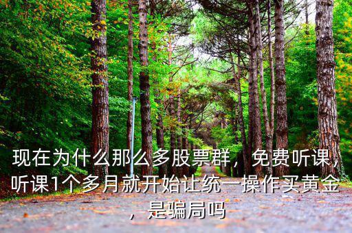 現(xiàn)在為什么那么多股票群，免費聽課，聽課1個多月就開始讓統(tǒng)一操作買黃金，是騙局嗎