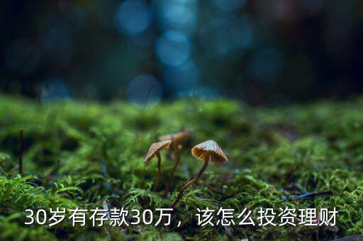 30歲有存款30萬，該怎么投資理財