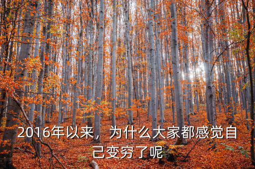 2016年以來，為什么大家都感覺自己變窮了呢