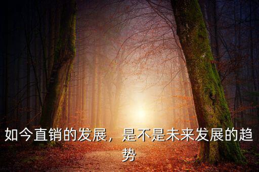 如今直銷的發(fā)展，是不是未來發(fā)展的趨勢