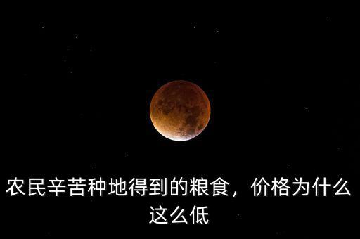 農(nóng)民辛苦種地得到的糧食，價格為什么這么低