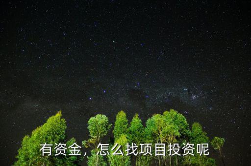 有資金，怎么找項(xiàng)目投資呢