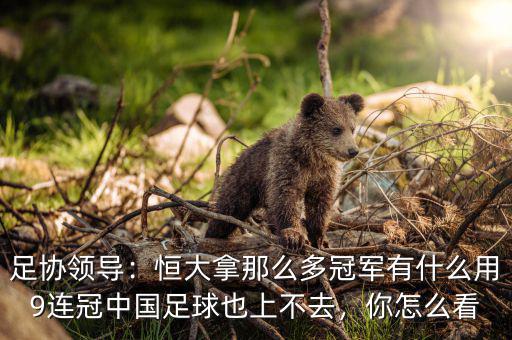 足協(xié)領導：恒大拿那么多冠軍有什么用9連冠中國足球也上不去，你怎么看