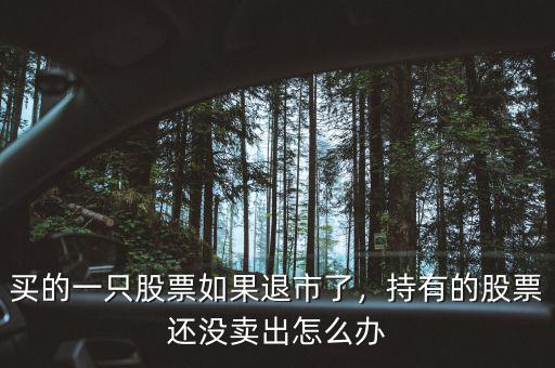 買的一只股票如果退市了，持有的股票還沒賣出怎么辦