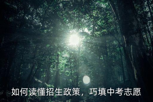 如何讀懂招生政策，巧填中考志愿