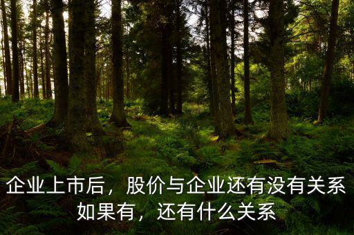 企業(yè)上市后，股價與企業(yè)還有沒有關(guān)系如果有，還有什么關(guān)系