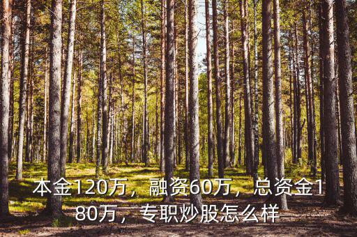 本金120萬，融資60萬，總資金180萬，專職炒股怎么樣