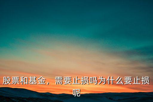 股票和基金，需要止損嗎為什么要止損呢