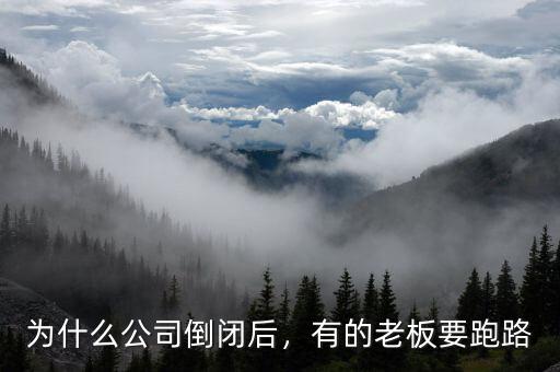 為什么公司倒閉后，有的老板要跑路