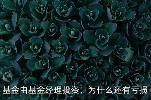 基金由基金經(jīng)理投資，為什么還有虧損