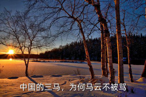 中國的三馬，為何馬云不被罵