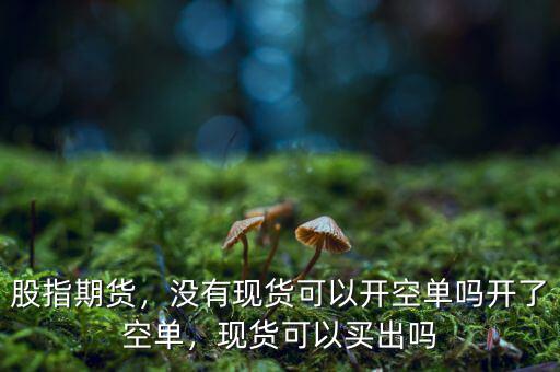 股指期貨，沒有現(xiàn)貨可以開空單嗎開了空單，現(xiàn)貨可以買出嗎