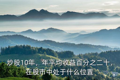 炒股10年，年平均收益百分之二十，在股市中處于什么位置