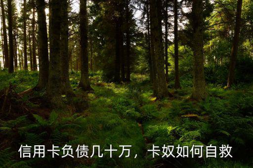 信用卡負(fù)債幾十萬，卡奴如何自救