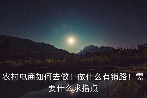 農(nóng)村電商如何去做！做什么有銷路！需要什么求指點(diǎn)