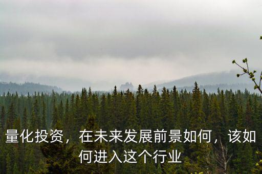 量化投資，在未來發(fā)展前景如何，該如何進(jìn)入這個行業(yè)
